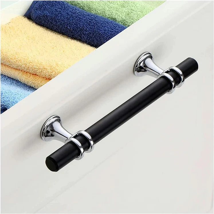 Eleganter Küchengriff aus schwarz-silberner Zinklegierung – Modernes Design für Küche und Möbel