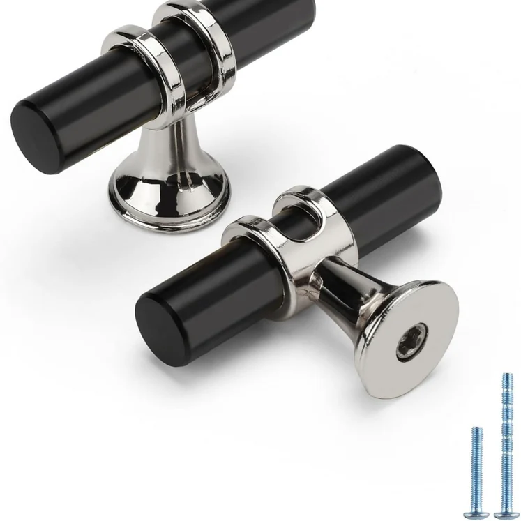 Eleganter Küchengriff aus schwarz-silberner Zinklegierung – Modernes Design für Küche und Möbel