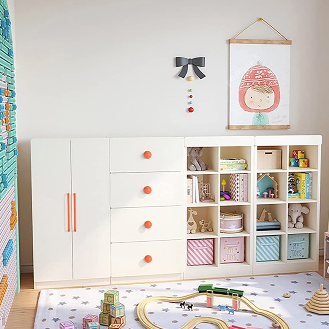 2er Set Orange Macaron Kinderzimmer-Griffe – Für Schränke & Kommoden