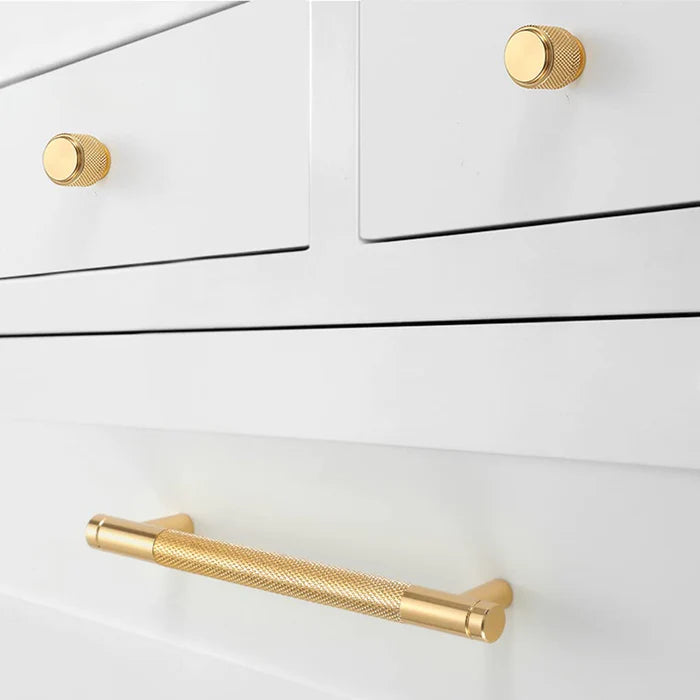 Gold Aluminium Knurled Bar Küchengriffe – Moderner Stil für Küche & Möbel