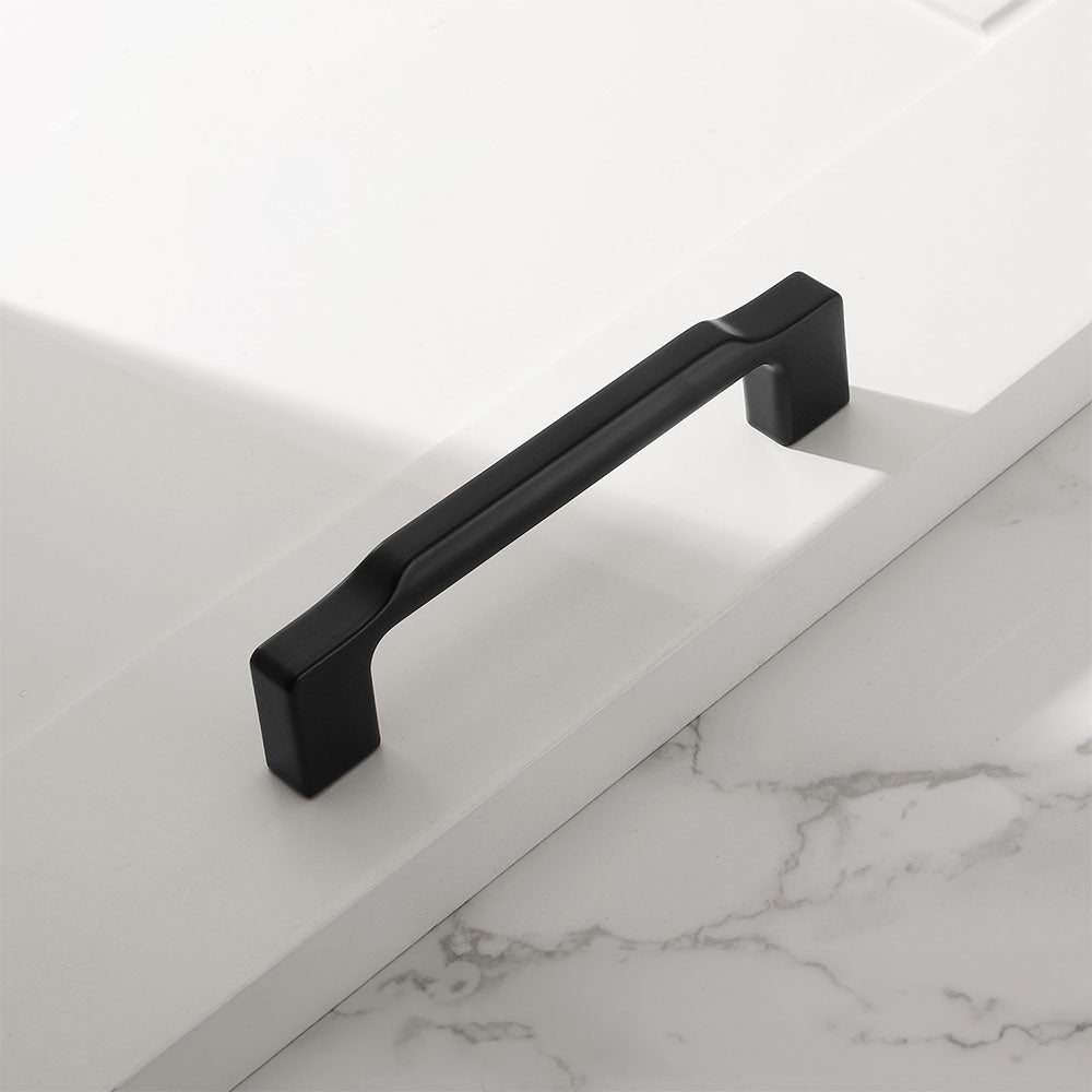 Elegant Schwarz Zinc Alloy Square Schrank Griff | Modern Kitchen & Wardrobe Handle
