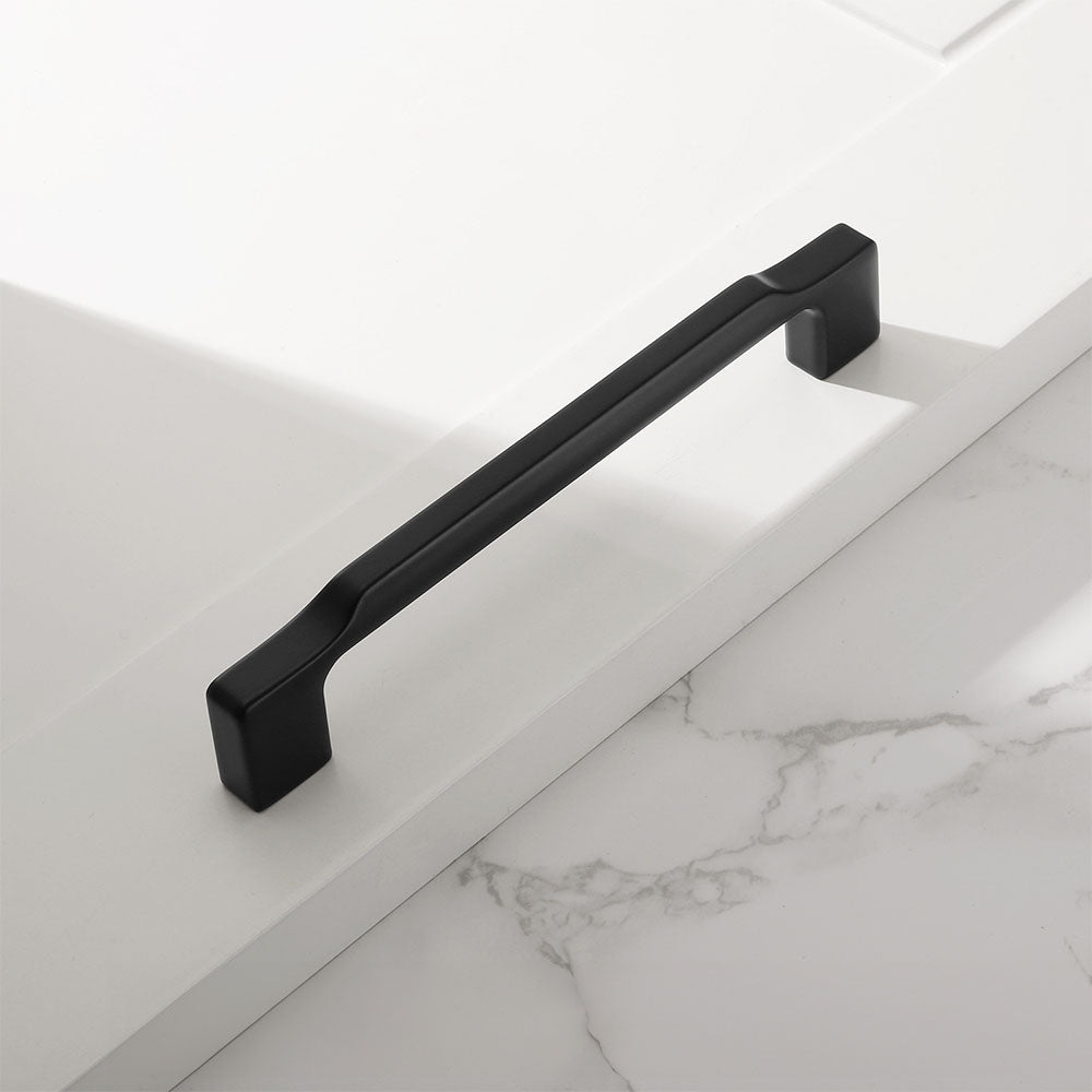 Elegant Schwarz Zinc Alloy Square Schrank Griff | Modern Kitchen & Wardrobe Handle