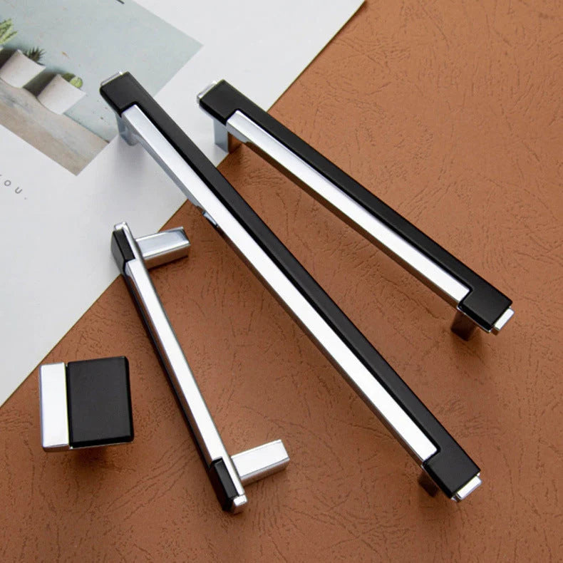 Silberner Zinklegierung Quadrat-Stangengriff für Bad & Schränke