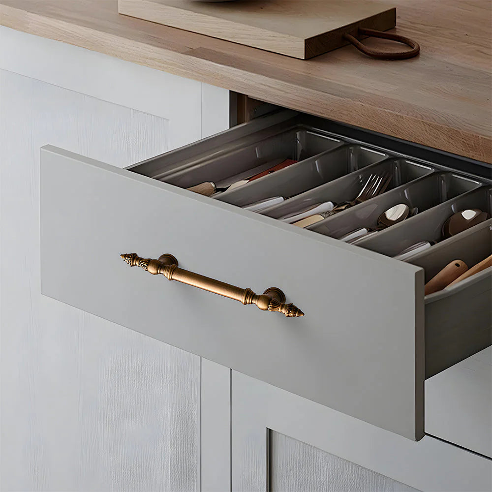 6 Stück Retro Bronze T-Stangengriffe für Küchenschränke und Schubladen