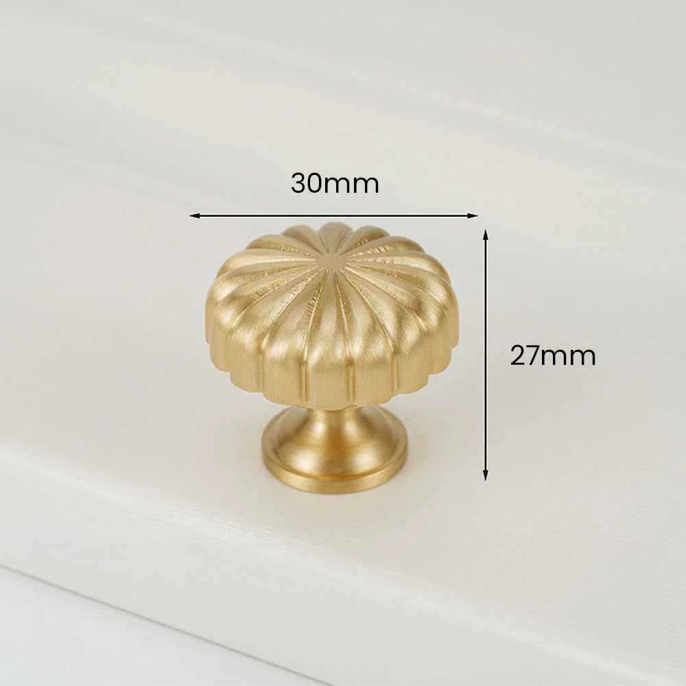 Gold Massiver Messing Kürbisform Küche Knopf