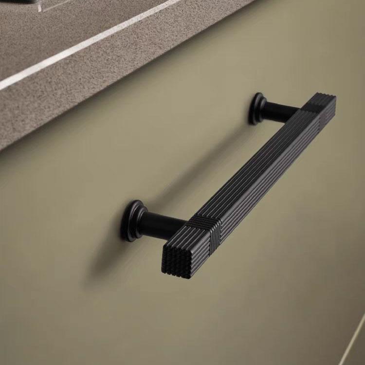 Schwarz Knurled Küche Schrank T-Bar Griff – Moderner Strukturgriff für Schubladen & Schränke