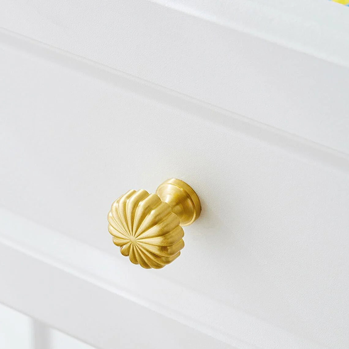 Gold Massiver Messing Kürbisform Küche Knopf