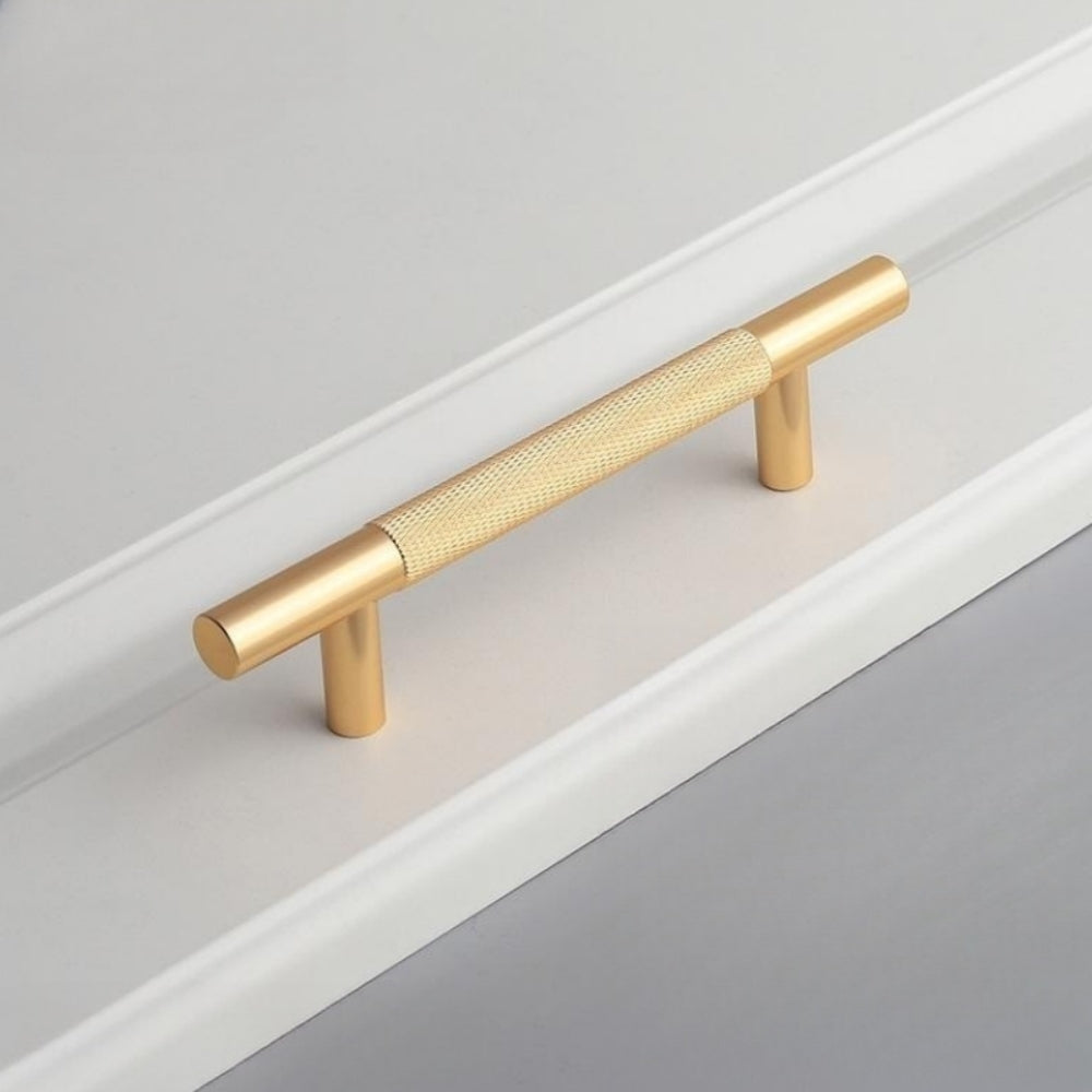 Gerändelter Gold-Bar-Küchengriff für Schränke & Schubladen