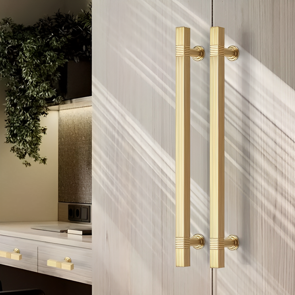 Gold Satin Finish Knurled Design Küche Schrank Bar Griff – Moderner Strukturgriff für Möbel