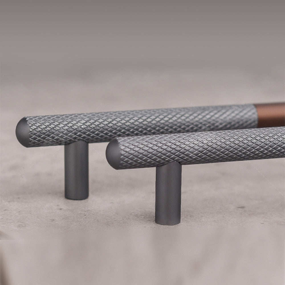 Brown & Grey Matte Knurled Bar Küchengriffe – Moderner Kontrast für Ihre Küche
