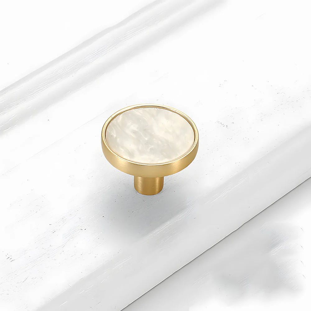Weiße Runde Schrankknöpfe - Keramik Griffe für Möbel