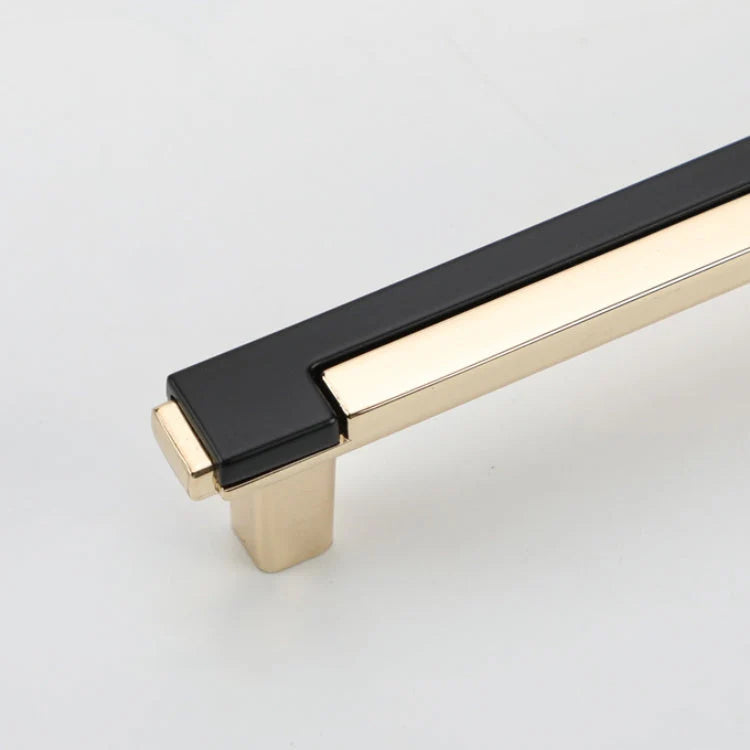 Schwarz Gold Zinc Alloy Square Bar Griff Griff for Küche