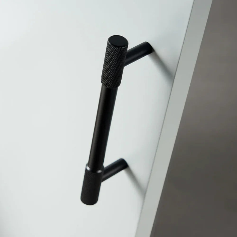 Schwarz Knurled Style Küche Schrank T-Bar Griff – Moderner Industrielook für Möbel