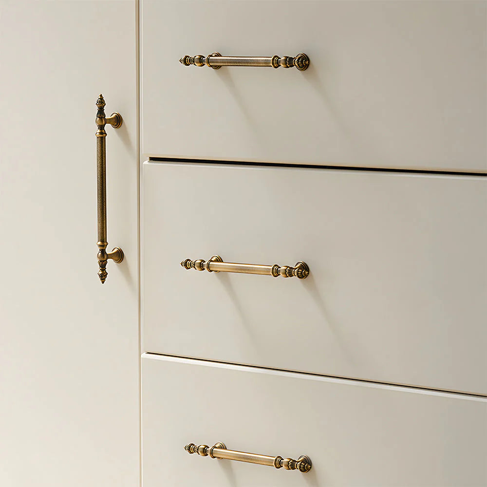 6 Stück Retro Bronze T-Stangengriffe für Küchenschränke und Schubladen