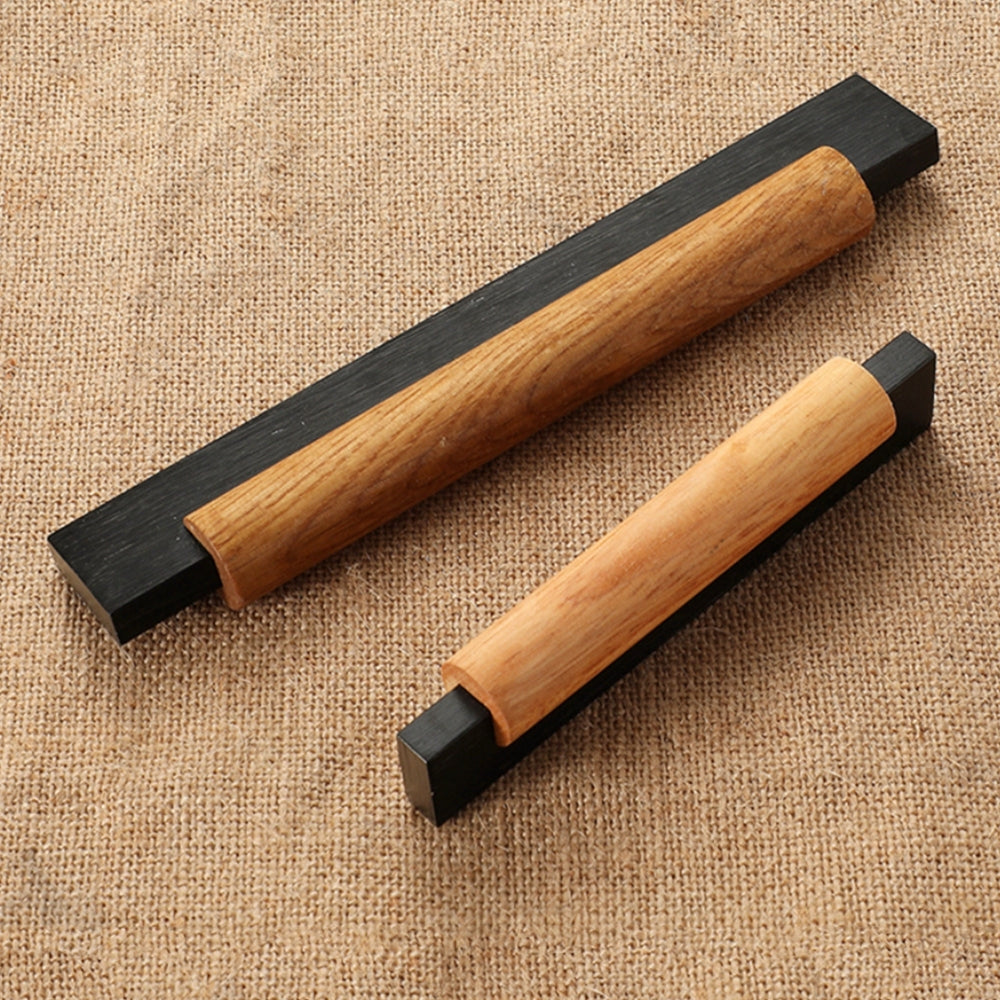 2er Set Schwarze Holz-Küchengriffe – Modernes Design für Küche & Schränke